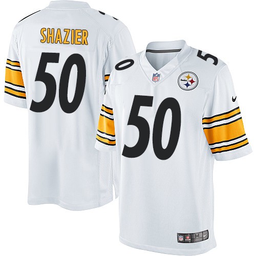 Men's Limited Ryan Shazier Nike Jersey White Road - #50 NFL Pittsburgh Steelers